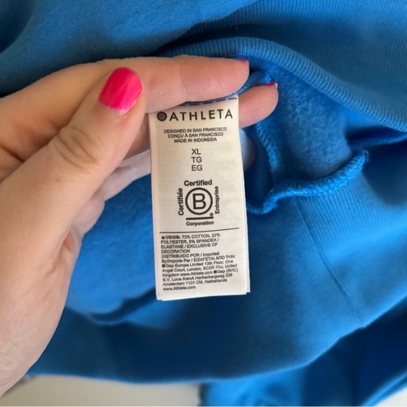 Athleta Blue Sweatshirt Sweatpants Set XL/L - Picture 6 of 6